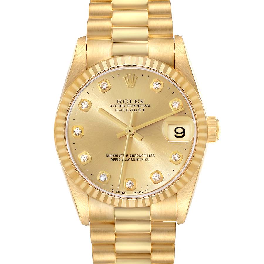 Rolex Datejust President Midsize Yellow Gold Ladies Watch 78278 Box Papers SwissWatchExpo