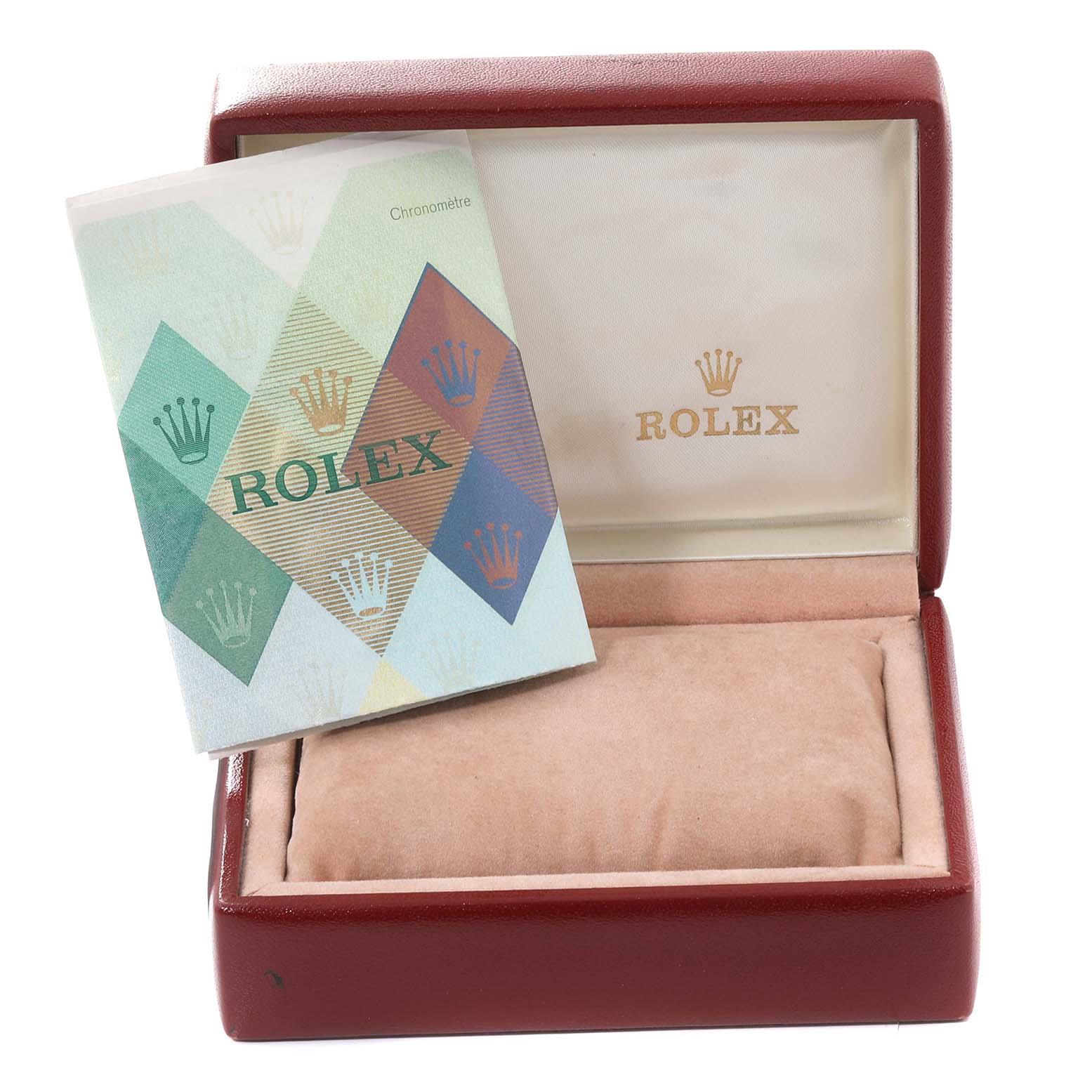 This image shows the open box and manual for the Rolex Datejust 79173 Women's Steel and Gold (two tone) Champagne Dial 79173 Women's Steel and Gold (two tone) Champagne Dial model watch.