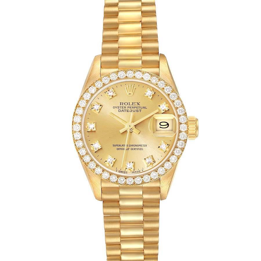 Rolex President Datejust Yellow Gold Diamond Ladies Watch 69138 SwissWatchExpo