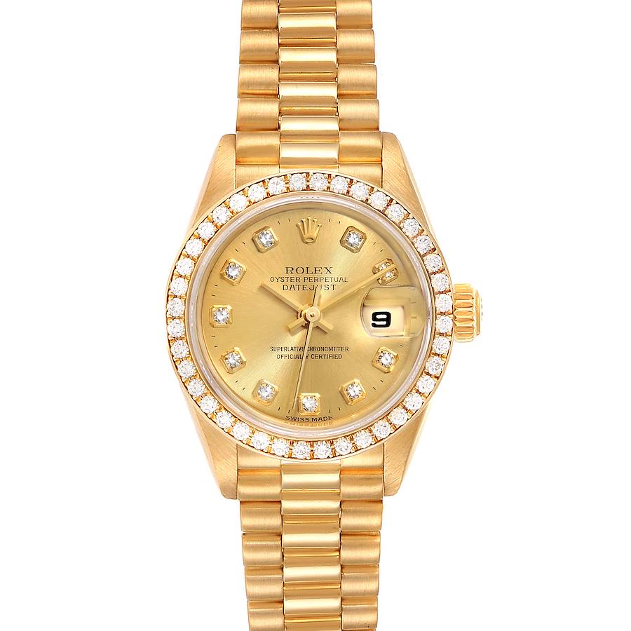 Rolex President Datejust Yellow Gold Diamond Ladies Watch 79138 Box Papers SwissWatchExpo