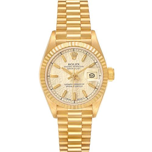 Photo of Rolex President Datejust Yellow Gold Ivory Anniversary Dial Ladies Watch 69178