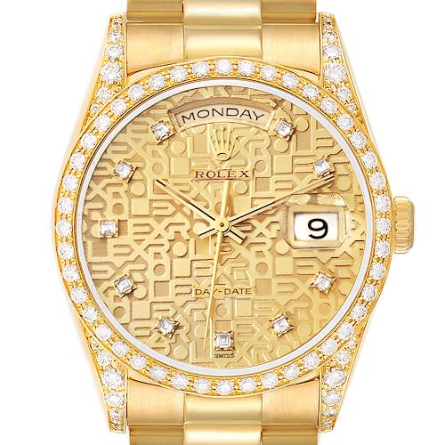 Photo of NOT FOR SALE Rolex President Day-Date Yellow Gold Anniversary Dial Diamond Mens Watch 18388 PARTIAL PAYMENT