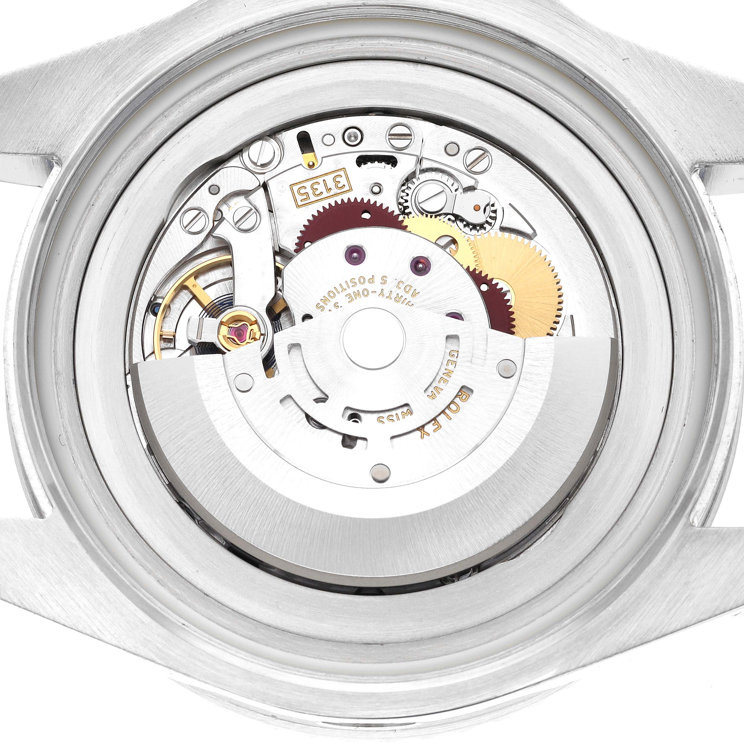 The image shows the internal mechanical movement of a Rolex Sea-Dweller 116660 Men
s Stainless Steel Black Dial 116660 Men
s Stainless Steel Black Dial watch, viewed from the back.