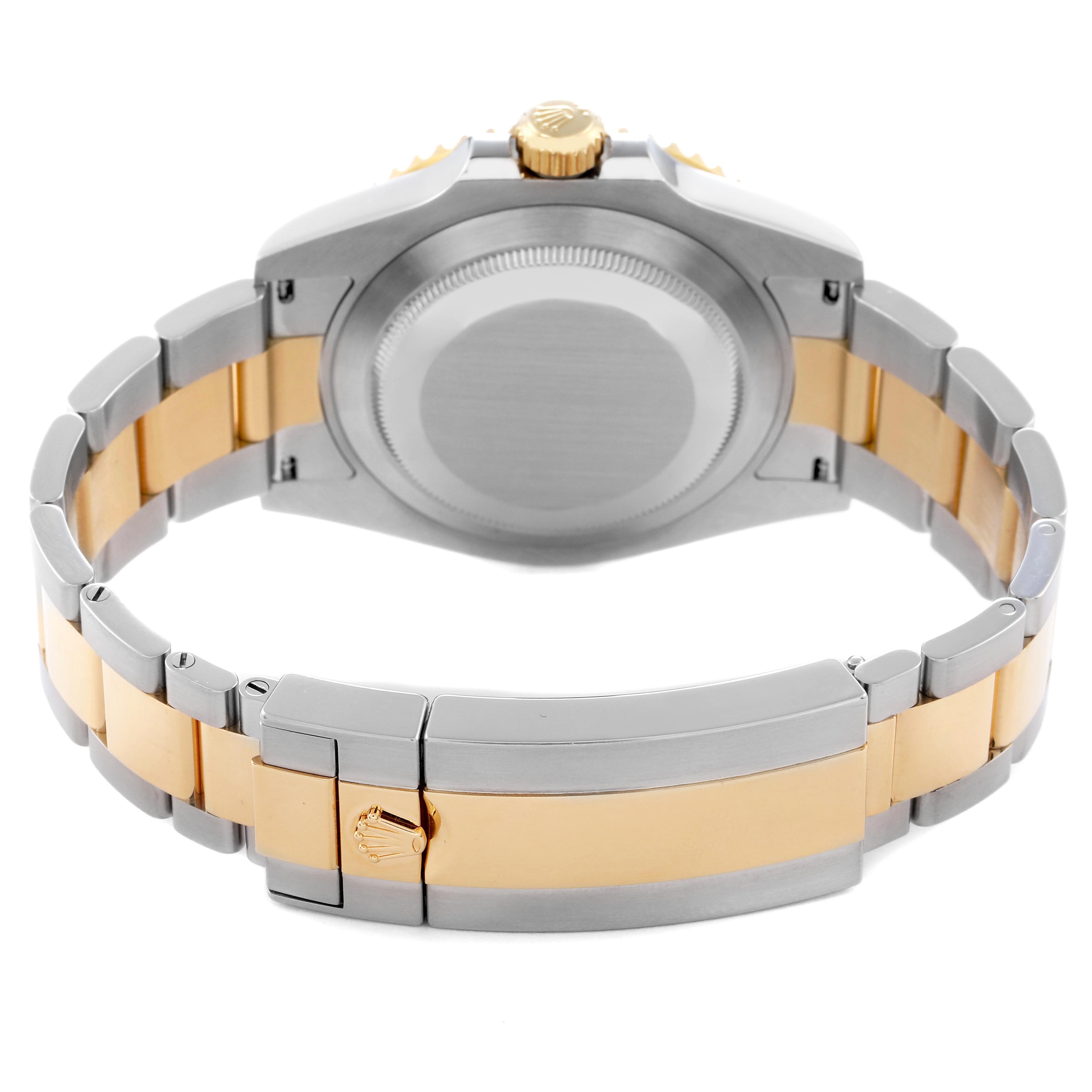 The image shows the back and bracelet of a Rolex Submariner 126613LB Men's Steel and Gold (two tone) Blue Dial 126613LB Men's Steel and Gold (two tone) Blue Dial, highlighting the clasp and case back.