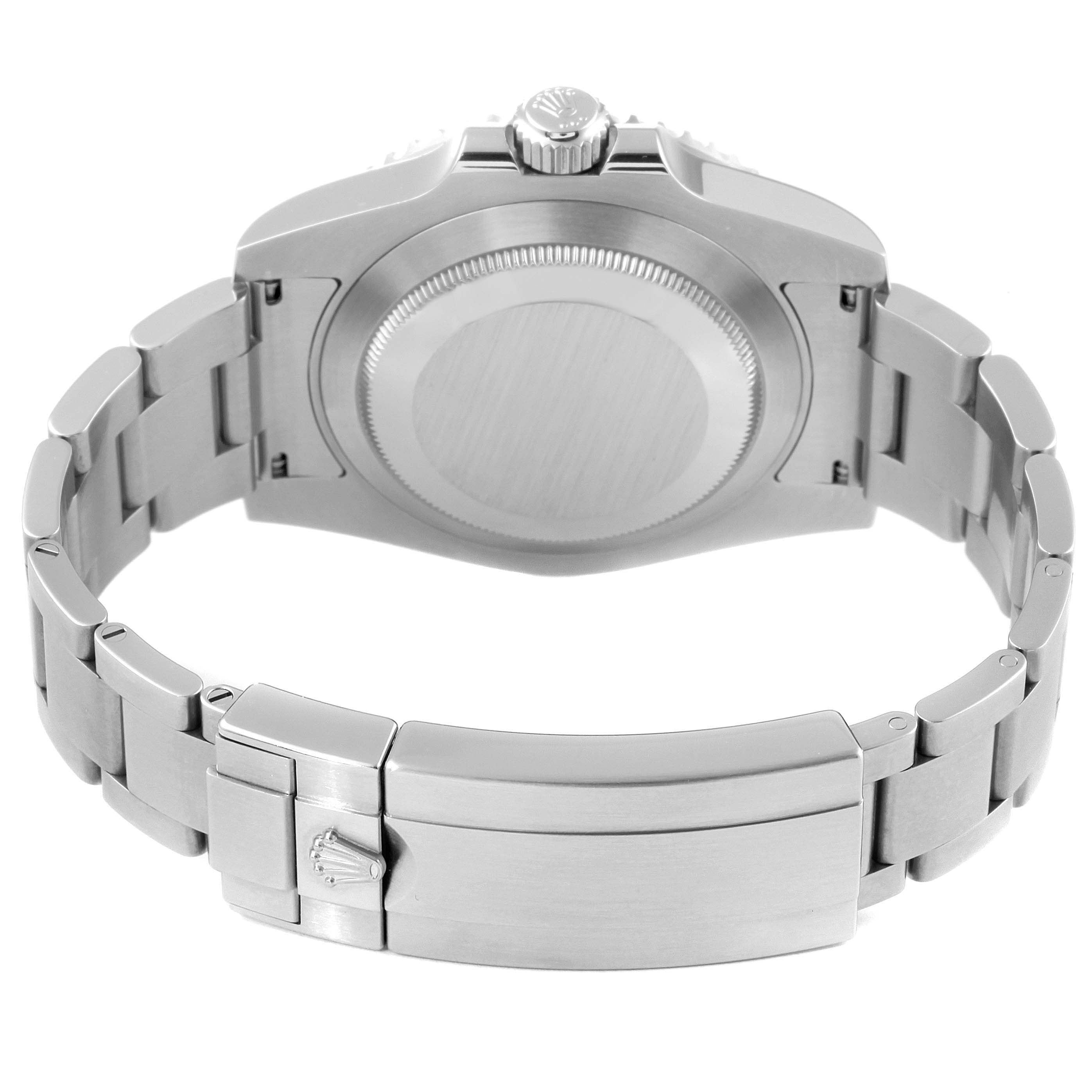 The image shows the back and clasp of a Rolex Submariner 116610LN Men
s Stainless Steel Black Dial 116610LN Men
s Stainless Steel Black Dial watch, highlighting its bracelet and case back.