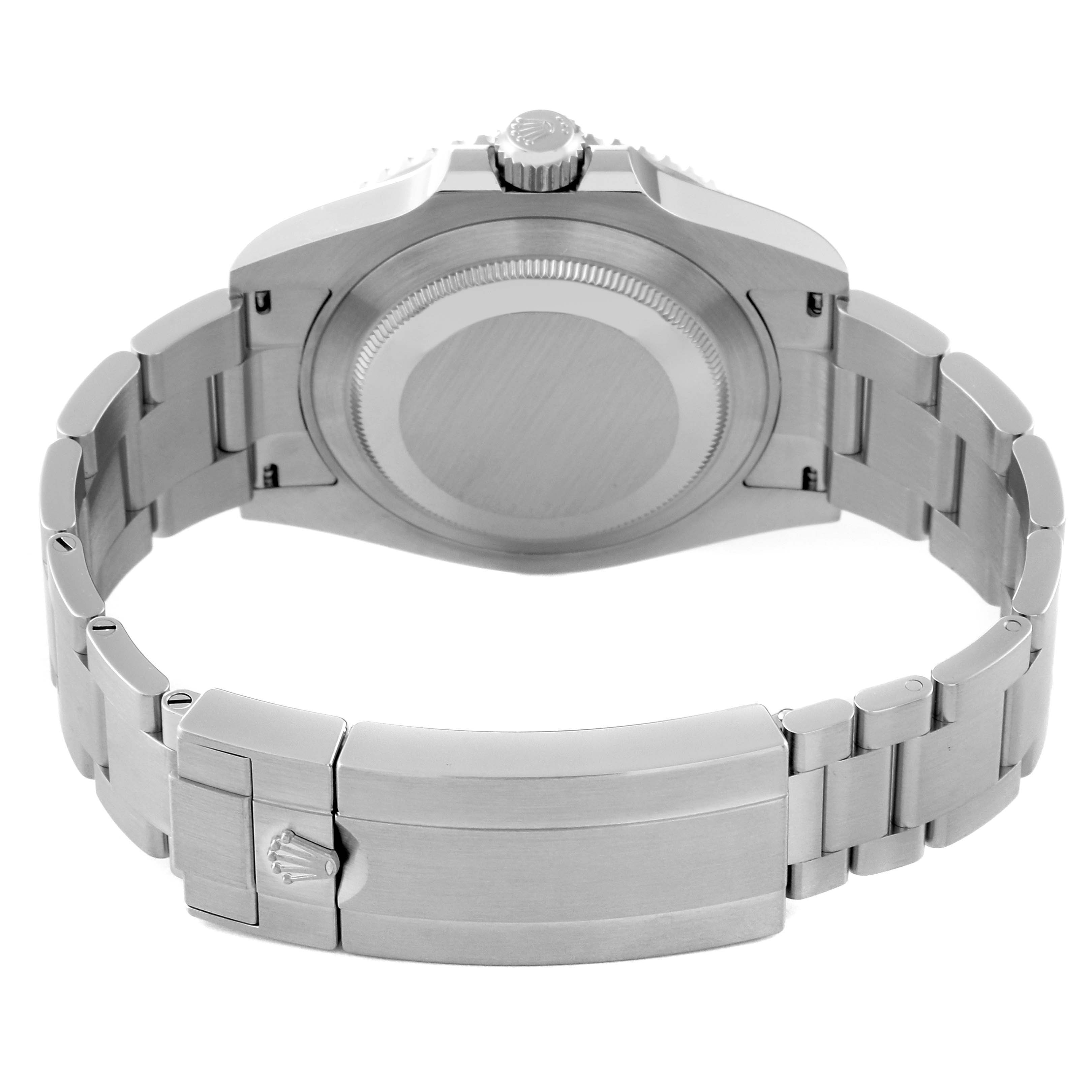 The image shows the back view of a Rolex Submariner 126610 Men
s Stainless Steel Black Dial 126610 Men
s Stainless Steel Black Dial watch, highlighting its case back and bracelet with the clasp.