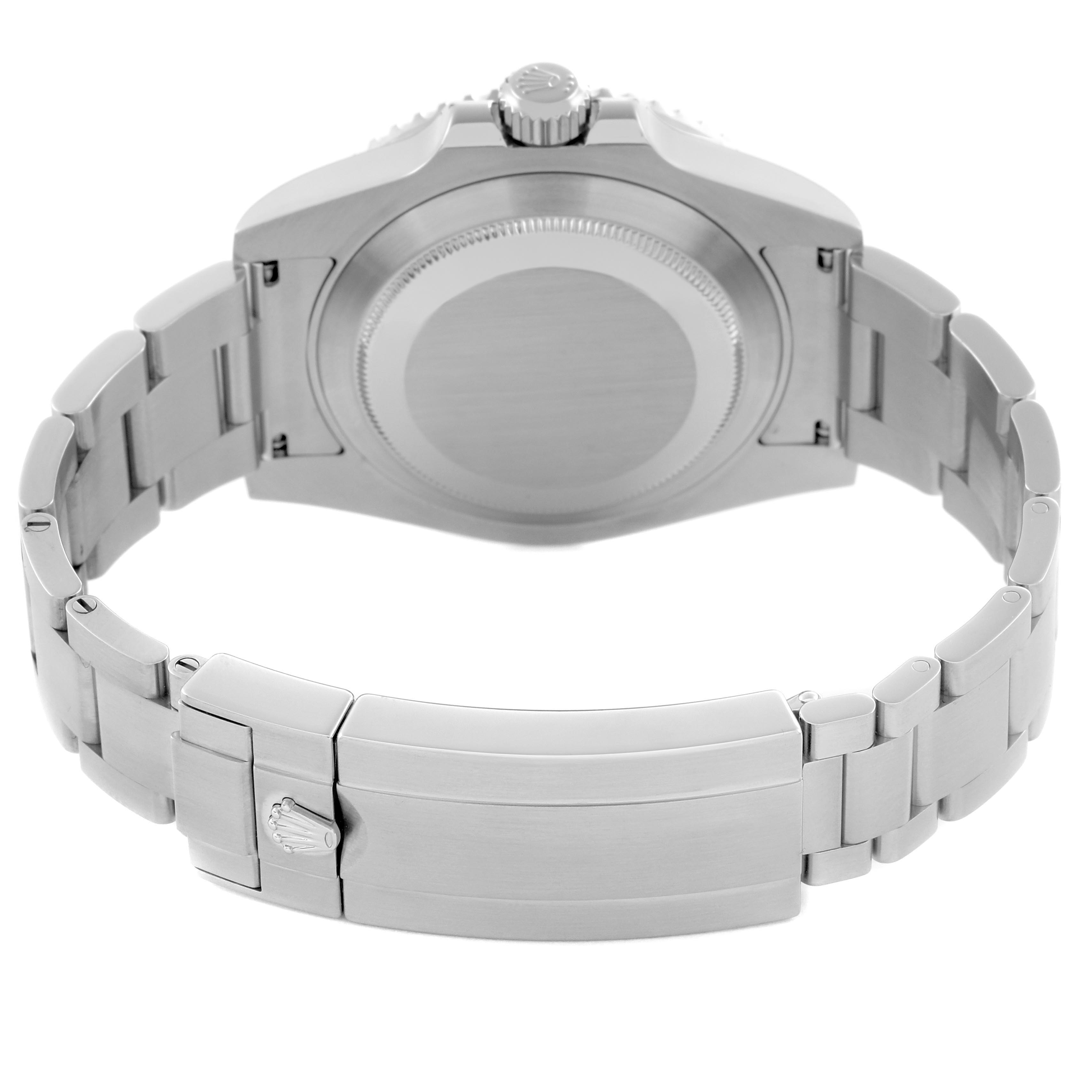 The image shows the back view of a Rolex Submariner 114060 Men's Stainless Steel Black Dial 114060 Men's Stainless Steel Black Dial watch, highlighting the clasp, bracelet, and caseback.