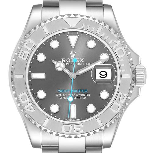Photo of Rolex Yachtmaster 40 Steel Platinum Rhodium Dial Mens Watch 116622