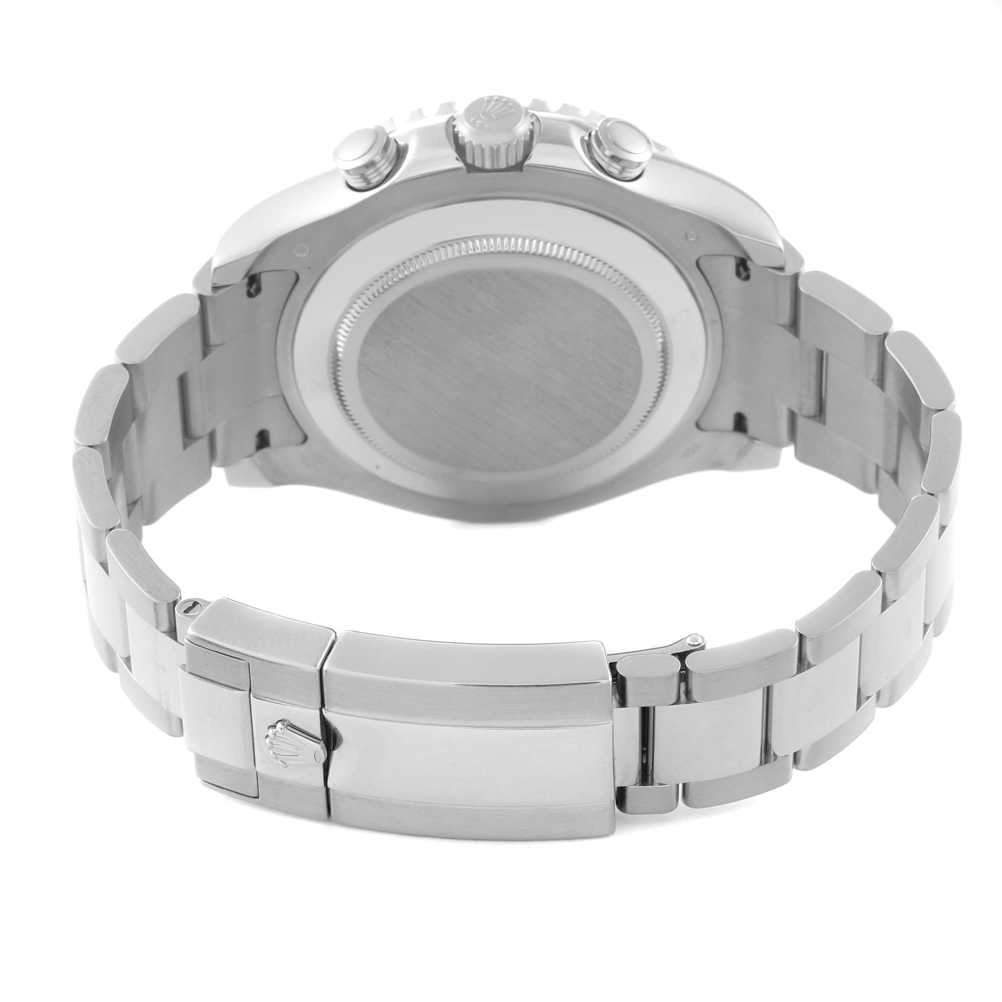 The image shows the back and bracelet clasp of a Rolex Yacht-Master 116689 Men's White Gold White Dial 116689 Men's White Gold White Dial watch.