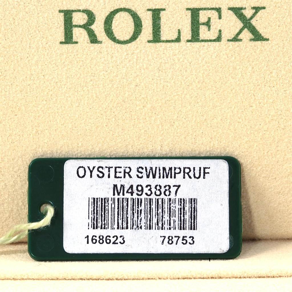 The image shows the tag of a Rolex 168623 Steel and Gold (two tone) White Dial 168623 Steel and Gold (two tone) White Dial Yachtmaster 35 Midsize Steel Yellow Gold Watch 168623.