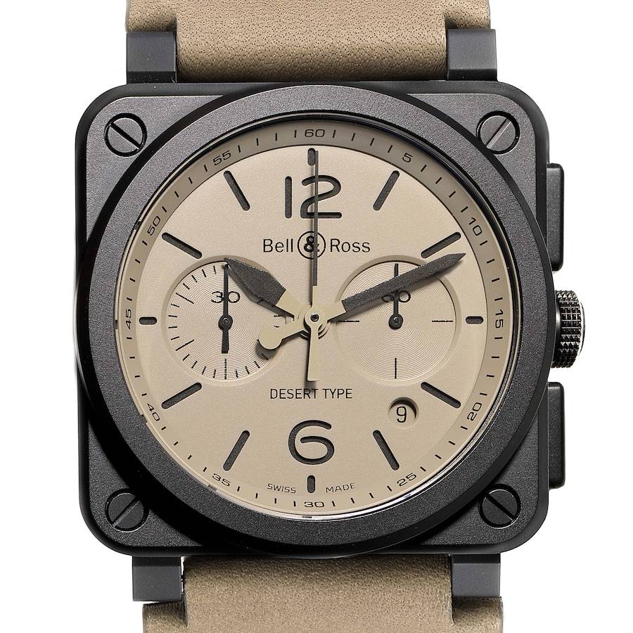 Bell & Ross Aviation Desert Type Chronograph Ceramic Watch BR0394 Unworn SwissWatchExpo