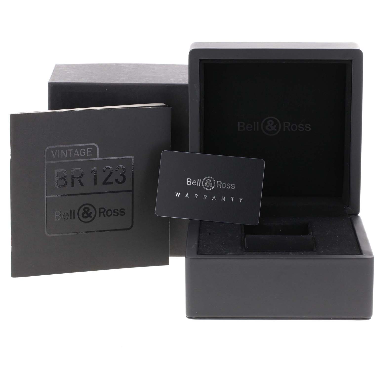 Bell & Ross Vintage Black Dial Ceramic Mens Watch BR123 Box Card ...