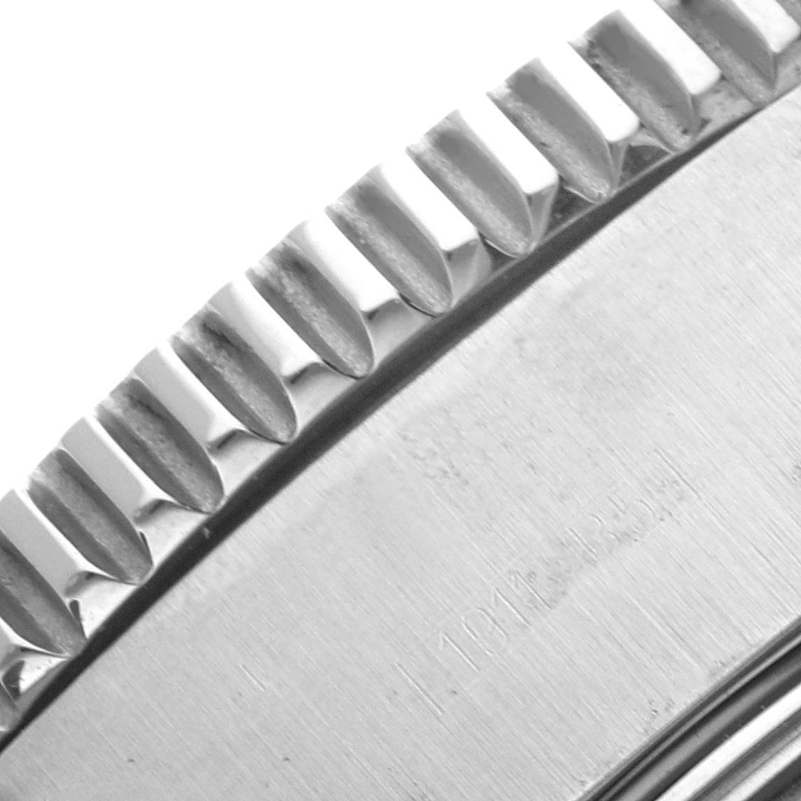 This image shows a close-up angle of the bezel teeth and casing edge of the Breitling Superocean A13341 Men's Stainless Steel Black Dial A13341 Men's Stainless Steel Black Dial watch.