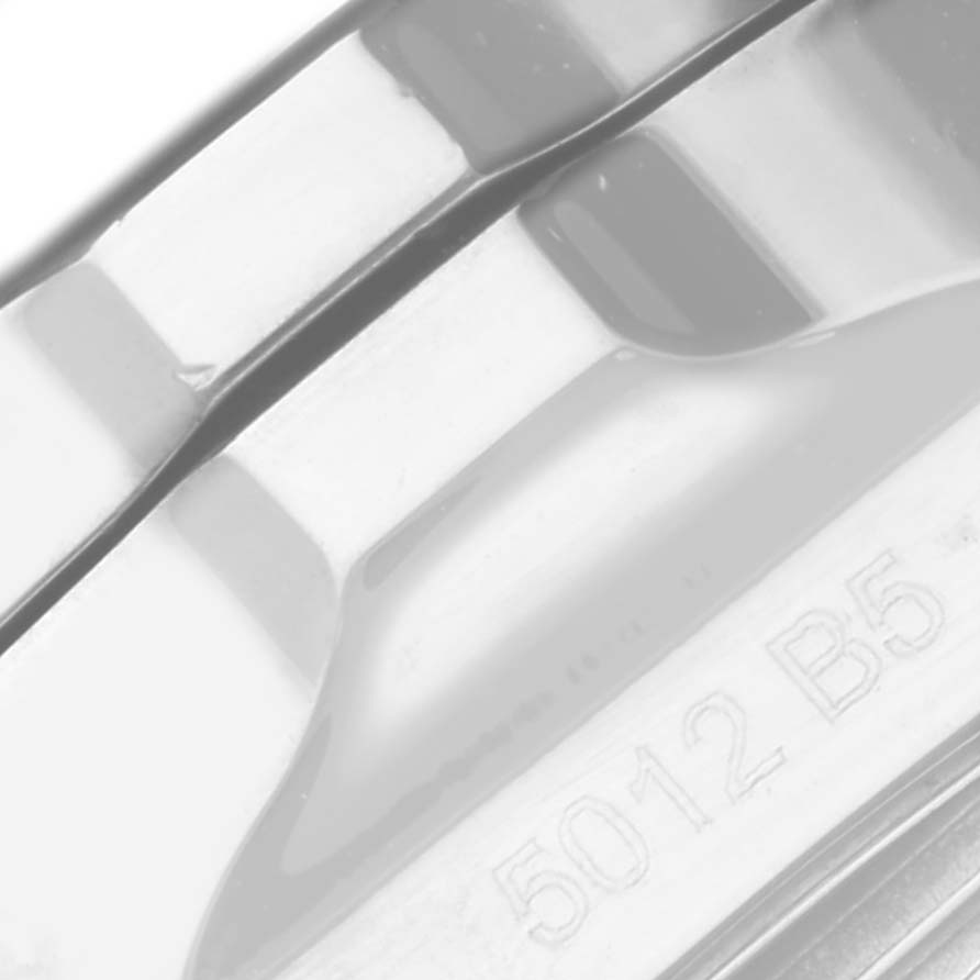 This is a close-up angle showing part of the metal band clasp of the Breitling Colt A74387 Men's Stainless Steel Blue Dial A74387 Men's Stainless Steel Blue Dial watch.