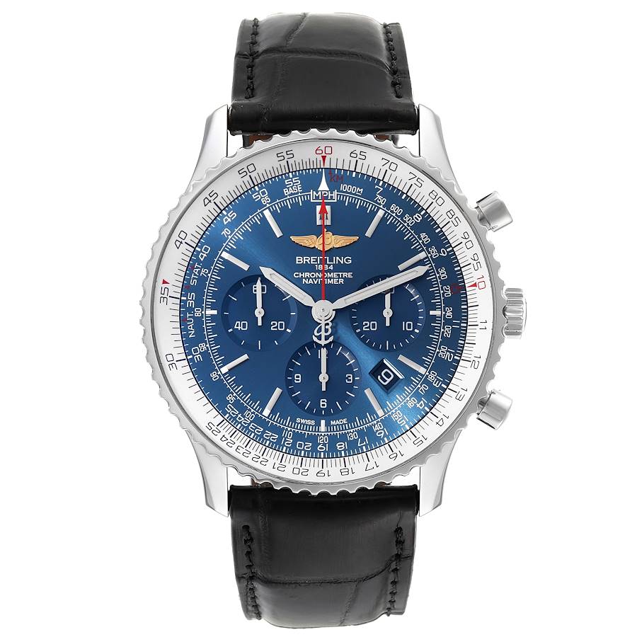 Breitling Navitimer 01 46 Blue Dial Steel Mens Watch AB0127 SwissWatchExpo