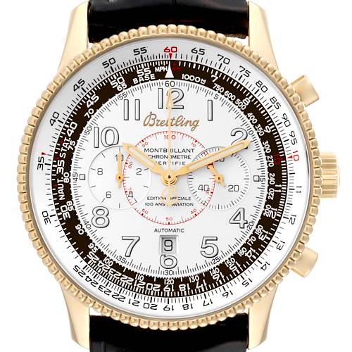 Photo of Breitling Navitimer Montbrillant Yellow Gold Limited Edition Mens Watch K21330