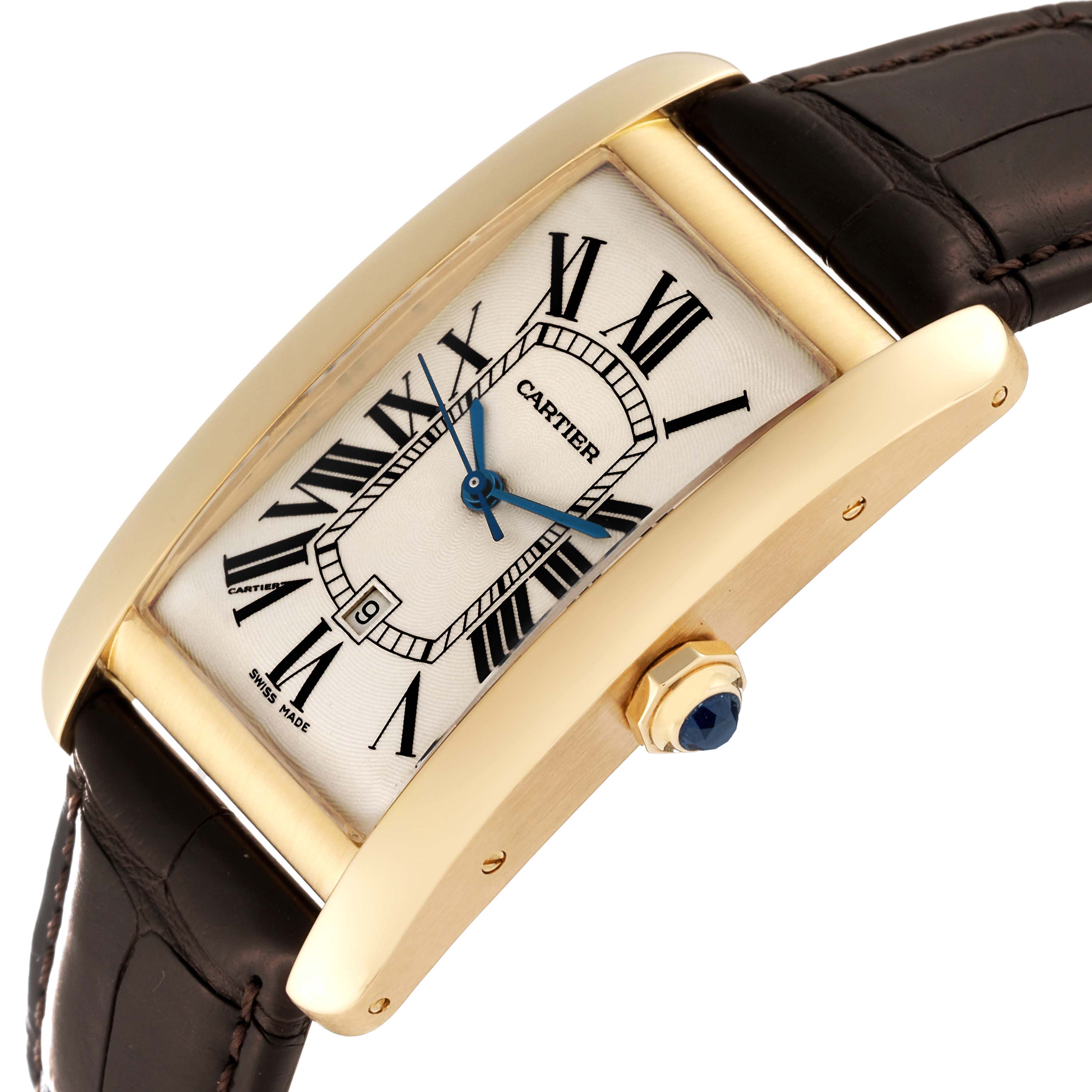 Cartier Tank Americaine Yellow Gold Automatic Mens Watch W2603156 Swisswatchexpo 