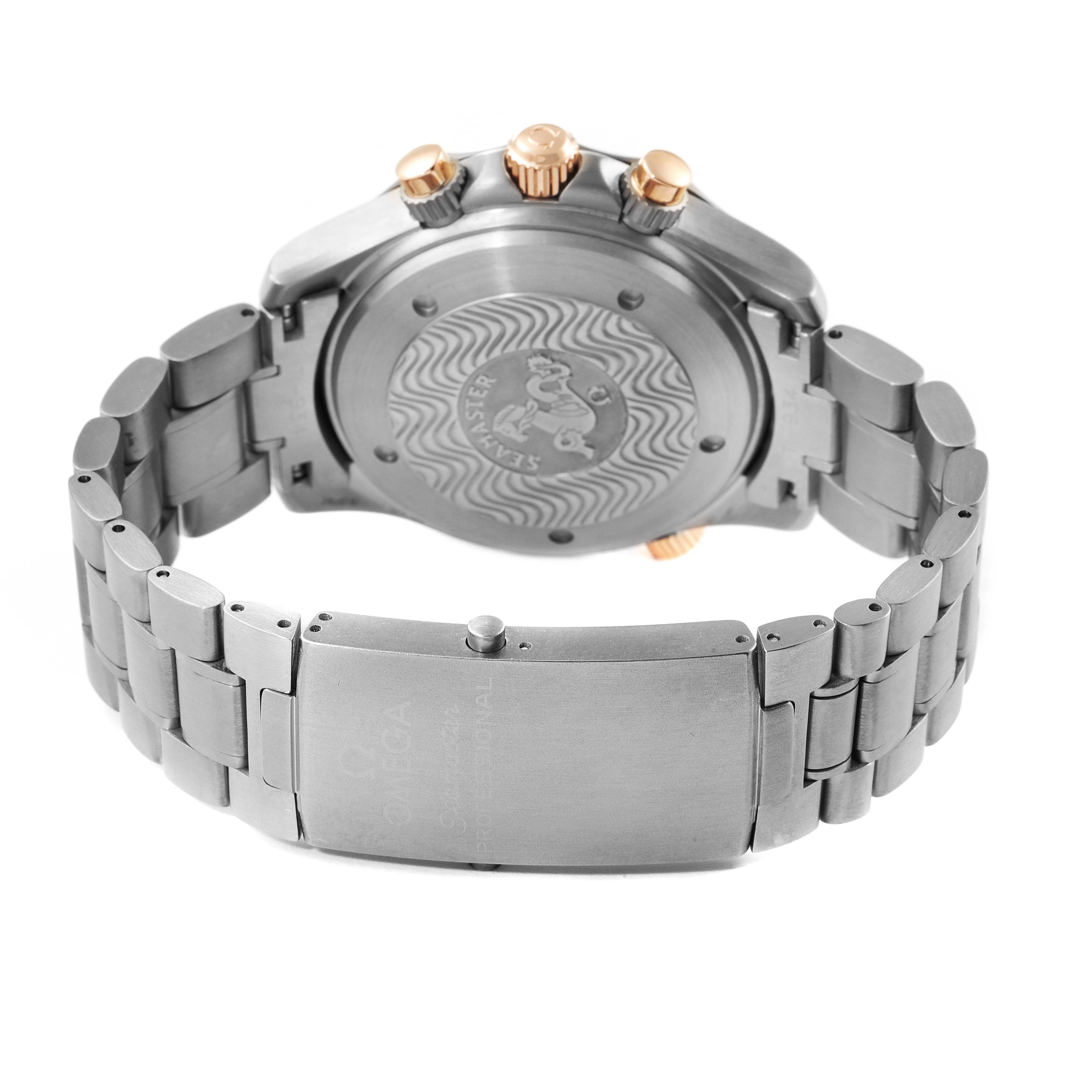 The image shows the Omega Seamaster 2294.52.00 Men's Titanium Black Dial 2294.52.00 Men's Titanium Black Dial watch from a rear angle, highlighting the case back, bracelet, and clasp.