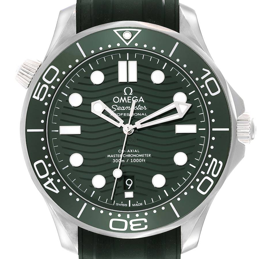 Omega Seamaster Diver Green Dial Steel Mens Watch 210.32.42.20.10.001 Box Card SwissWatchExpo