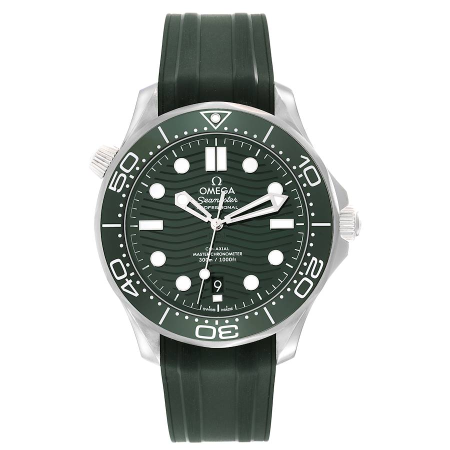 Omega Seamaster Diver Green Dial Steel Mens Watch 210.32.42.20.10.001 Box Card SwissWatchExpo