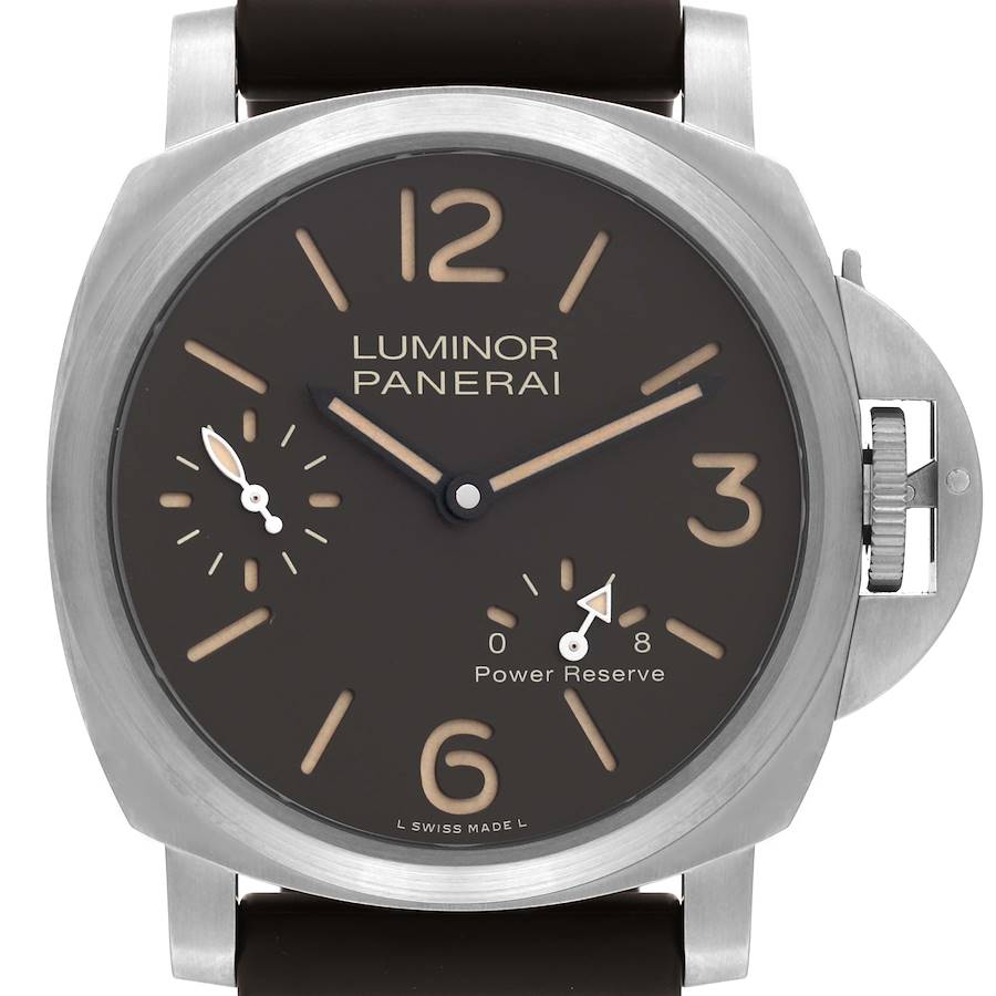 Panerai Luminor 8 Days Titanium Brown Dial Mens Watch PAM00797 Papers SwissWatchExpo