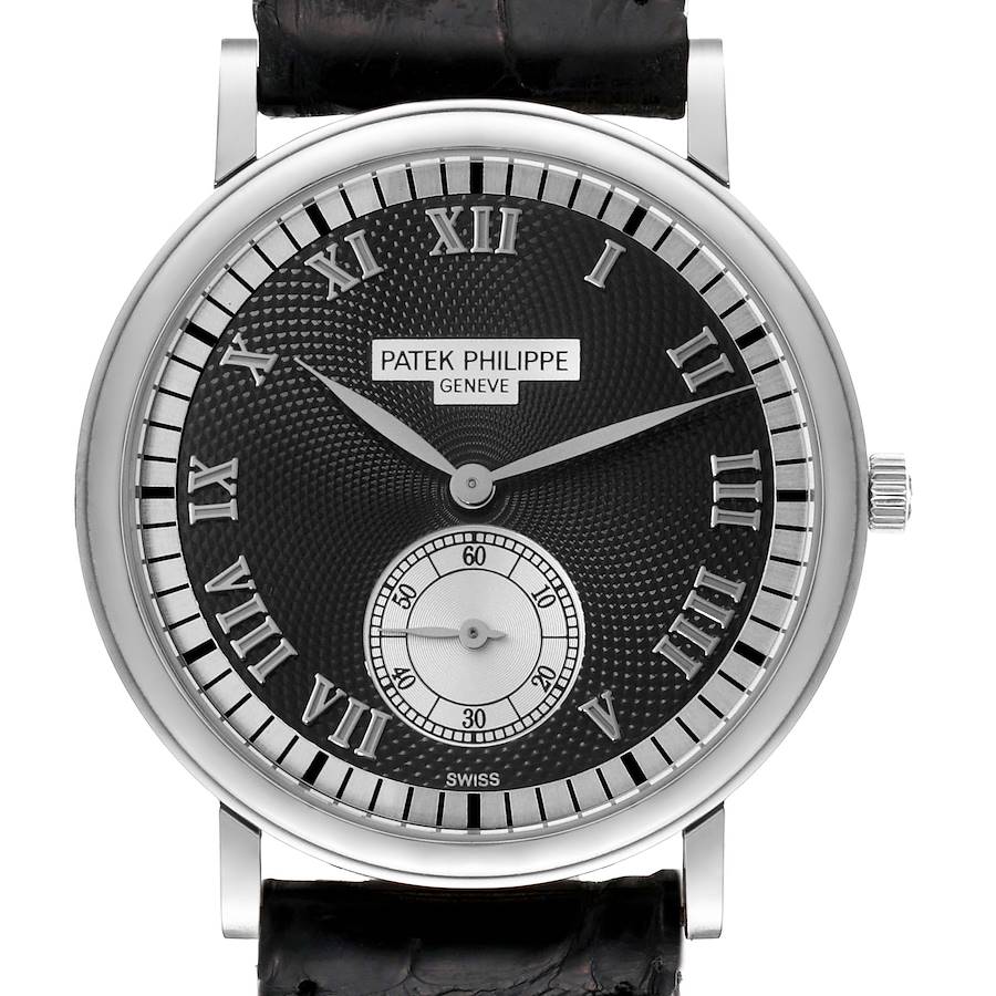 Patek Philippe Calatrava Officier 18k White Gold Mens Watch 5022 SwissWatchExpo