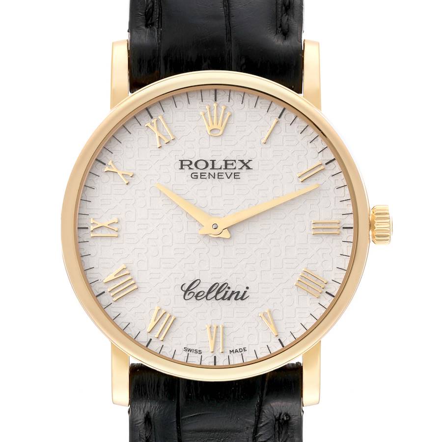 Rolex Cellini Classic Yellow Gold Ivory Anniversary Dial Mens Watch 5115 SwissWatchExpo