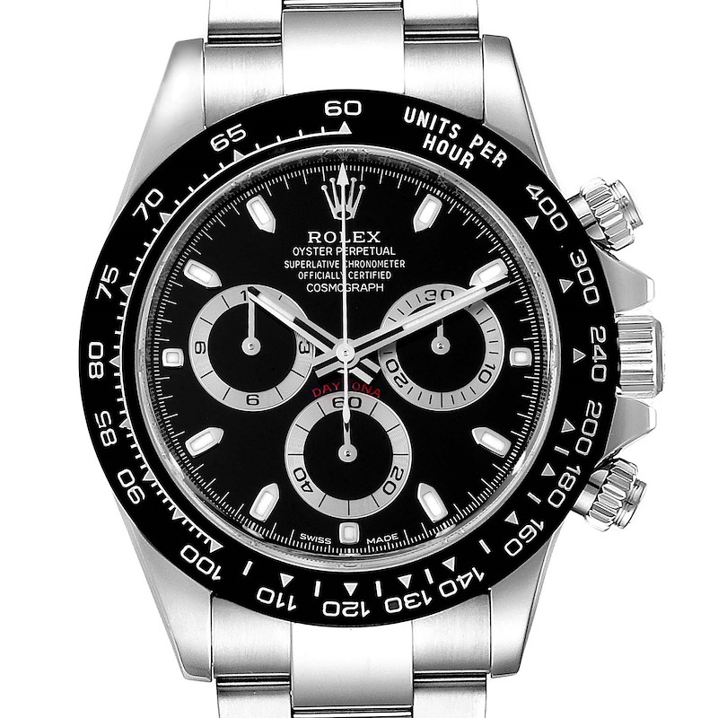 Rolex Cosmograph Daytona Ceramic Bezel Black Dial Mens Watch 116500 SwissWatchExpo