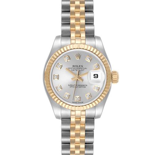 Photo of Rolex Datejust 26 Steel Yellow Gold Diamond Ladies Watch 179173 Box Card