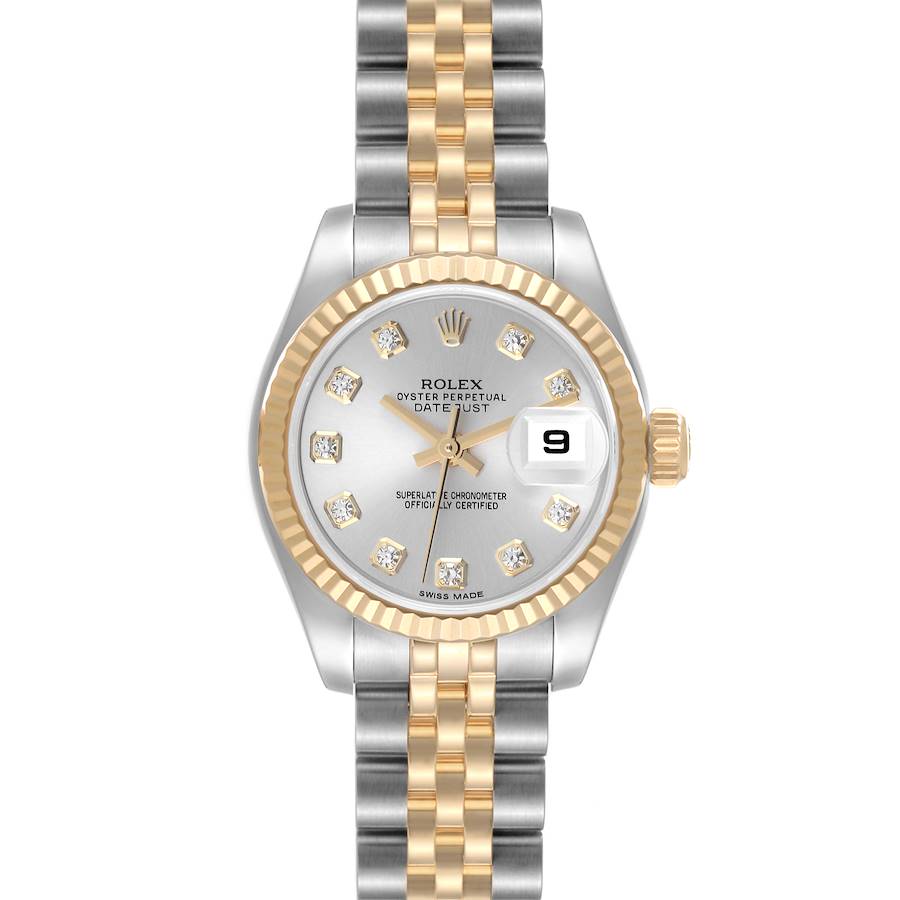 Rolex Datejust 26 Steel Yellow Gold Diamond Ladies Watch 179173 Box Card SwissWatchExpo