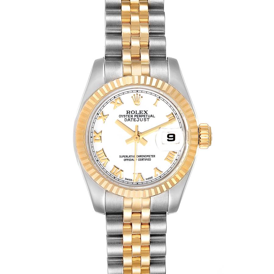 Rolex Datejust 26 Steel Yellow Gold White Dial Ladies Watch 179173 Box Card SwissWatchExpo