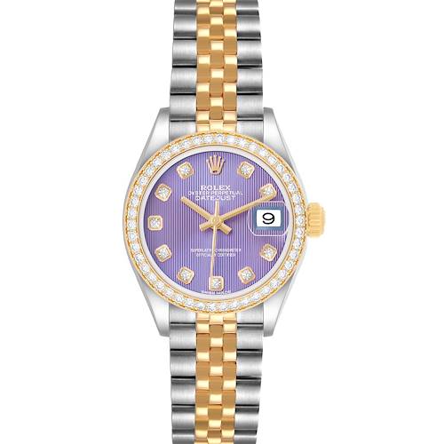 Photo of Rolex Datejust 28 Steel Yellow Gold Diamond Ladies Watch 279383 Card