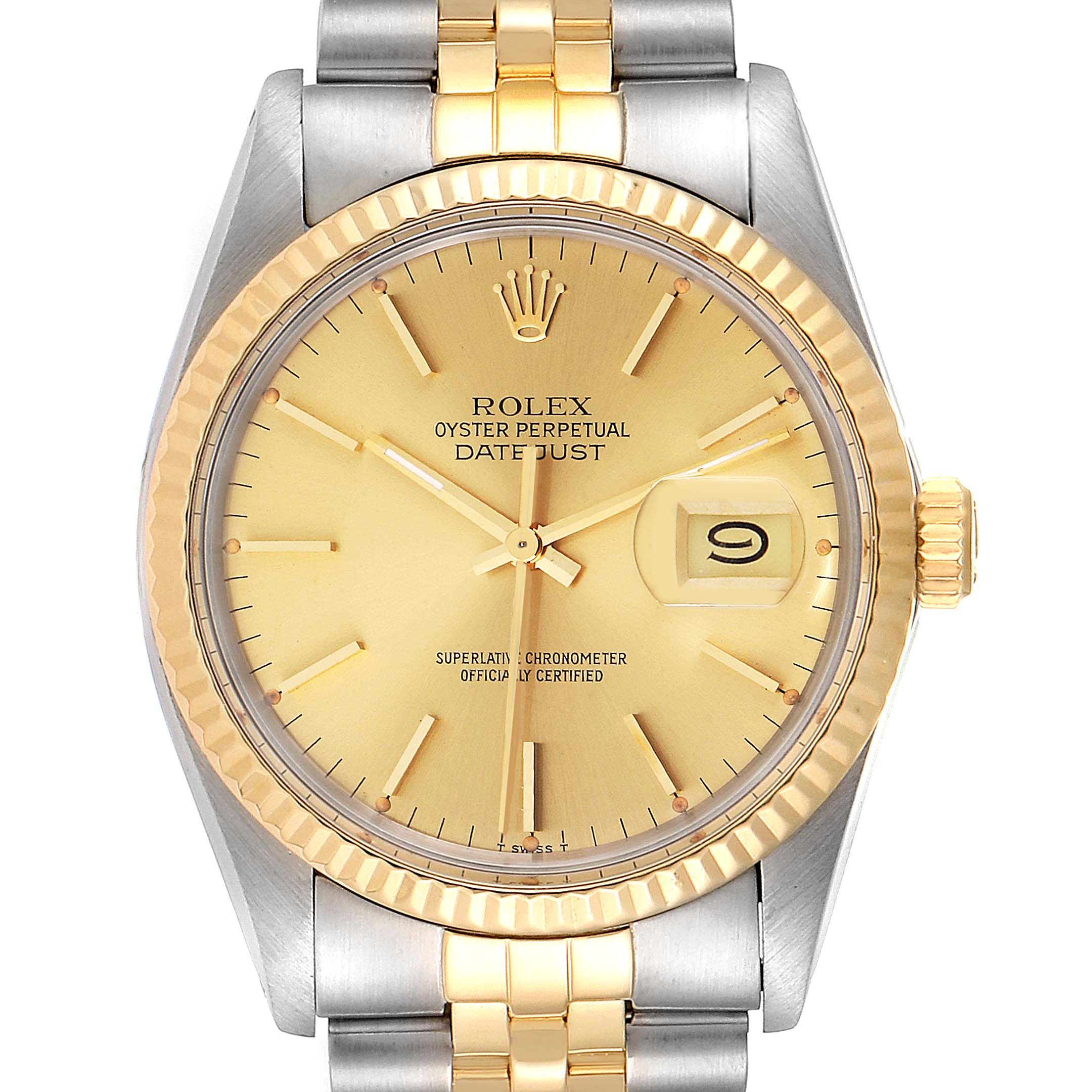 Rolex Datejust 36 Steel Yellow Gold Vintage Mens Watch 16013 ...