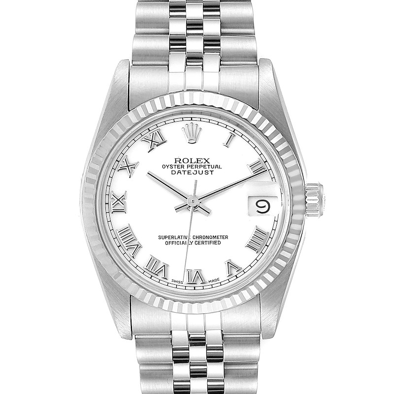 Rolex Datejust Midsize 31 Steel White Gold Ladies Watch 68274 SwissWatchExpo