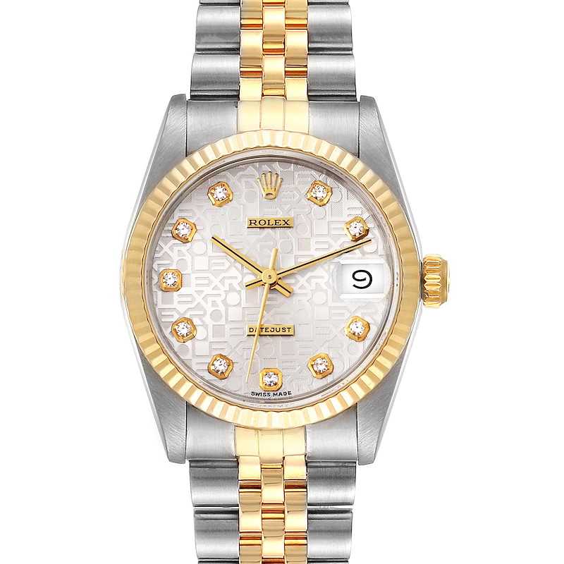 Rolex Datejust Midsize 31 Steel Yellow Gold Diamond Ladies Watch 68273 SwissWatchExpo