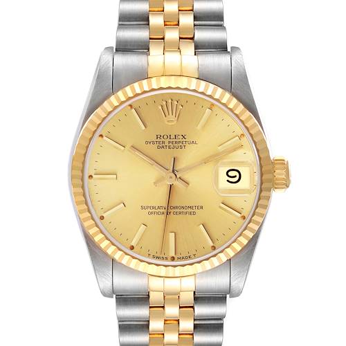 Photo of NOT FOR SALE Rolex Datejust Midsize Steel Yellow Gold Champagne Dial Ladies Watch 68273 PARTIAL PAYMENT