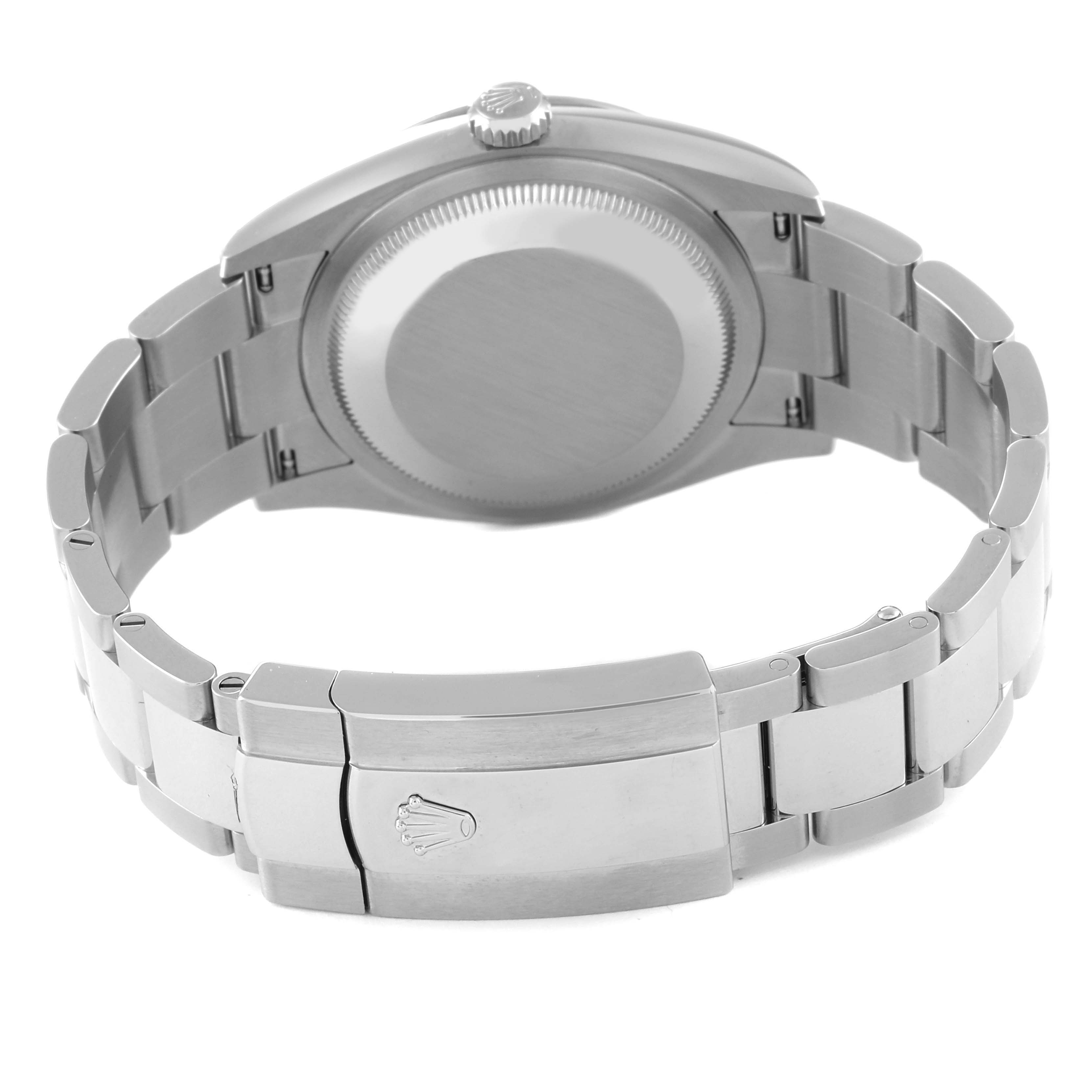 This image shows the back case and bracelet clasp of a Rolex Datejust 126234 Men's Stainless Steel Silver Dial 126234 Men's Stainless Steel Silver Dial watch, viewed from the reverse angle.