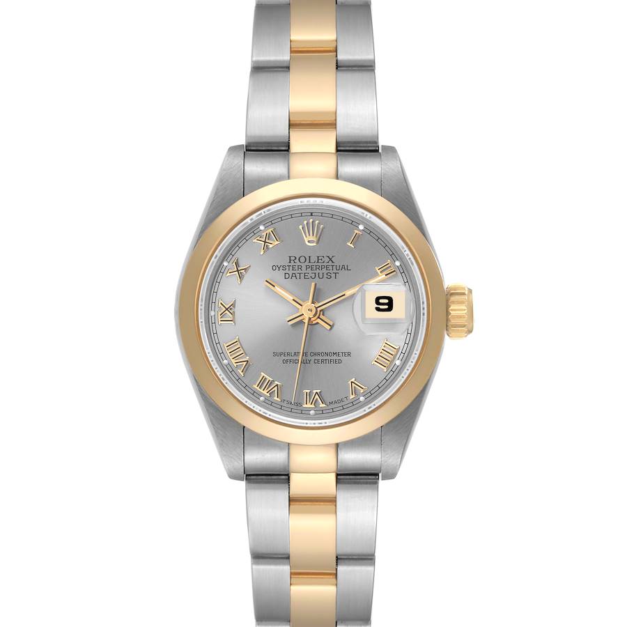 Rolex Datejust Steel Yellow Gold Slate Roman Dial Ladies Watch 69163 Box Papers SwissWatchExpo
