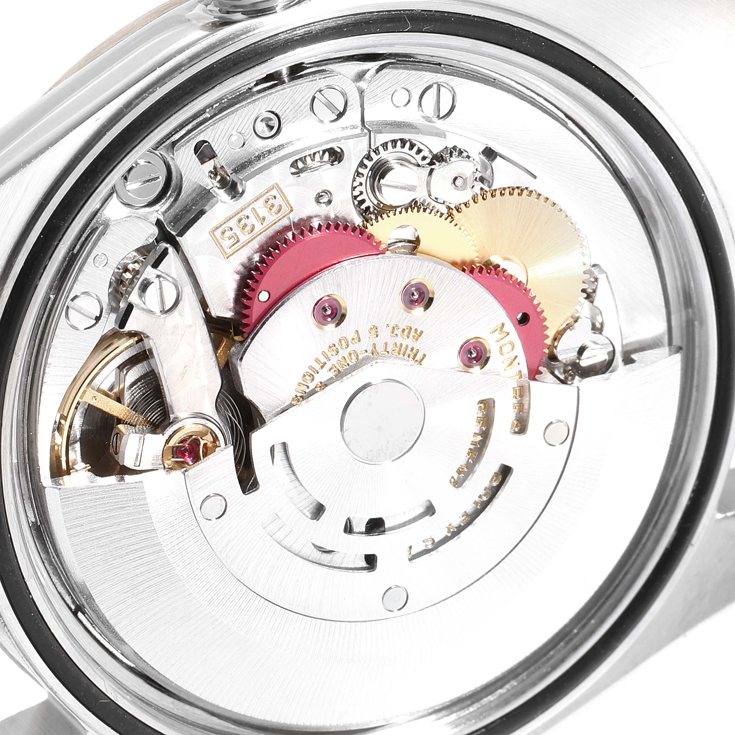 This image shows the internal mechanism of the Rolex Datejust 16233 Men's Steel and Gold (two tone) Champagne Dial 16233 Men's Steel and Gold (two tone) Champagne Dial watch from a top-down angle.
