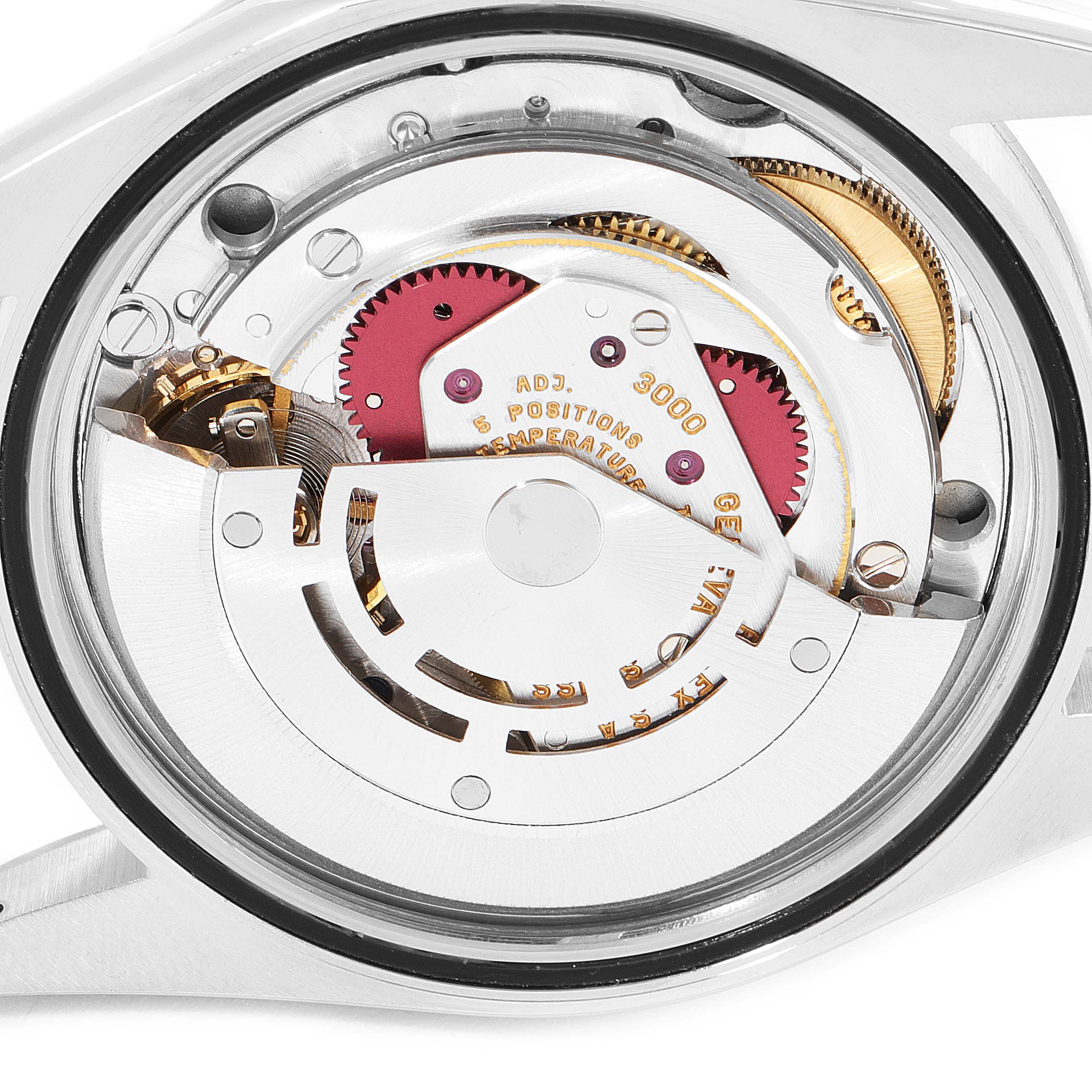 This image shows the inner mechanical movement of a Rolex Explorer 14270 Men's Stainless Steel Black Dial 14270 Men's Stainless Steel Black Dial watch from a top-down angle.