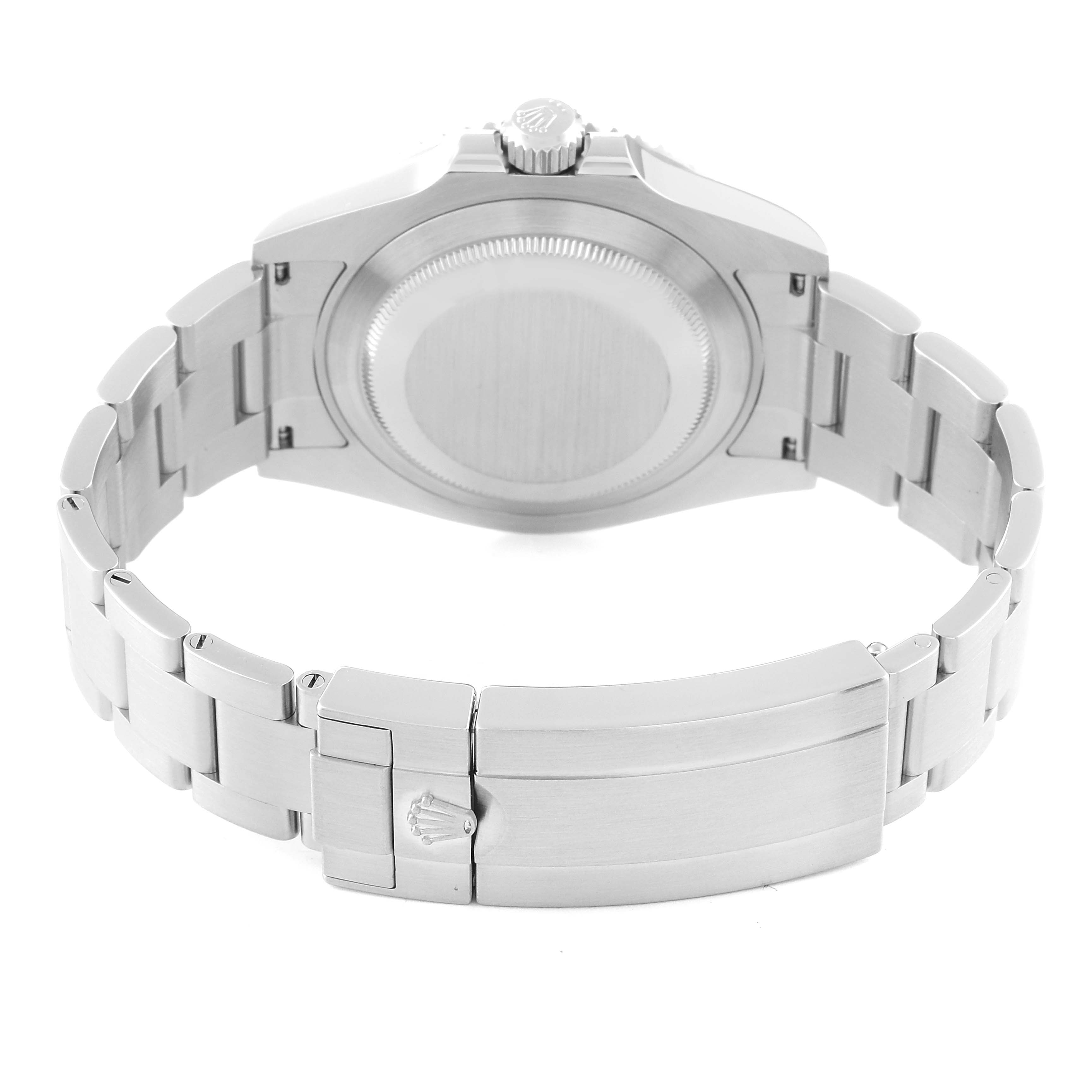 This image shows the back case and bracelet clasp of the Rolex Submariner 124060 Men's Stainless Steel Black Dial 124060 Men's Stainless Steel Black Dial watch from a rear angle.