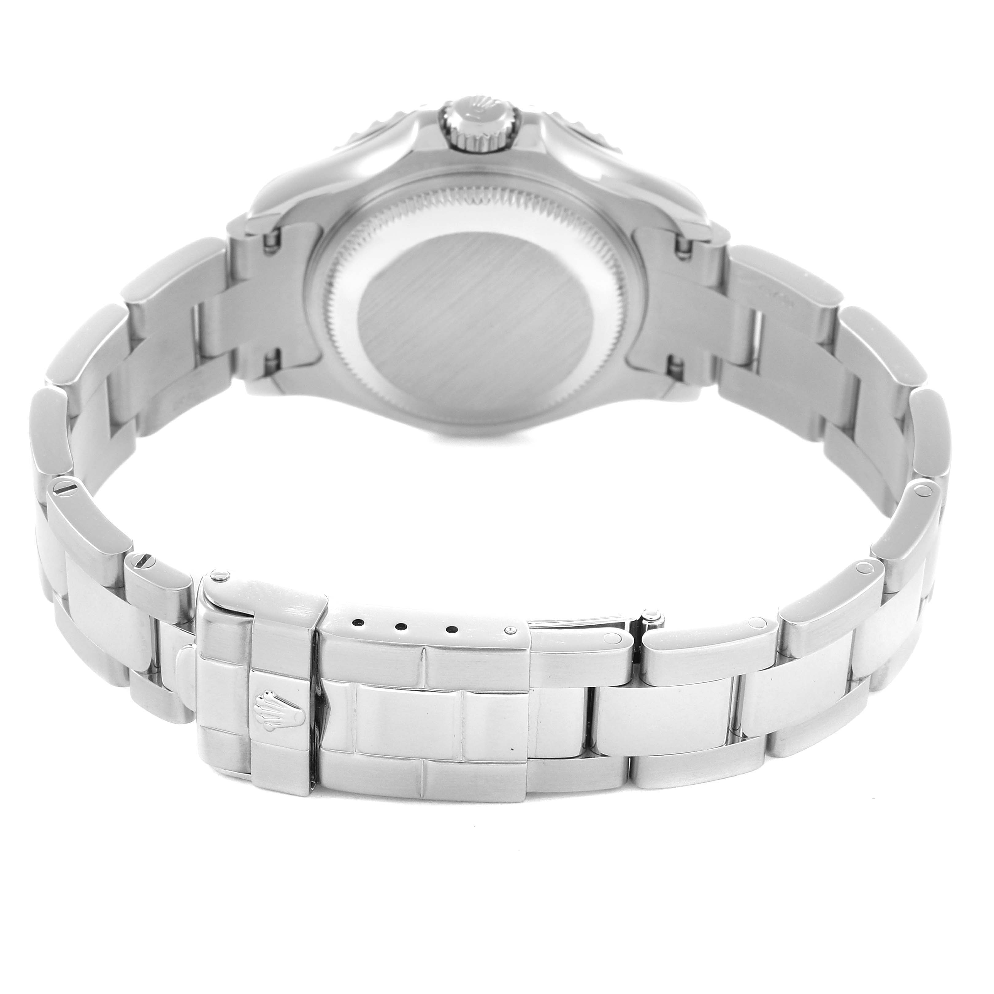 The image shows the back view of a Rolex Yacht-Master 169622 Women's Stainless Steel Silver Dial 169622 Women's Stainless Steel Silver Dial, highlighting the bracelet and clasp.