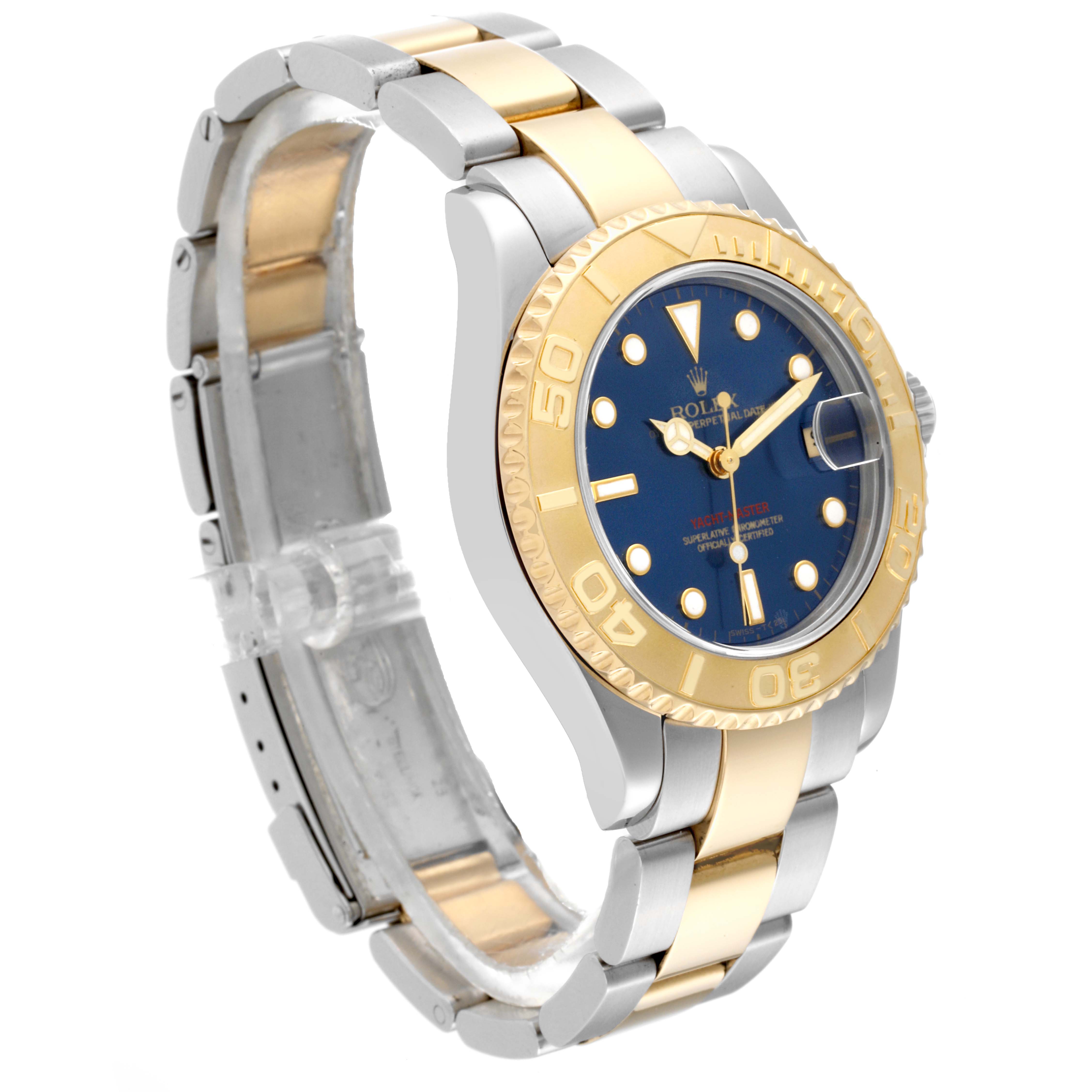 Rolex Yachtmaster Midsize Blue Dial Steel Yellow Gold Mens Watch 68623 ...