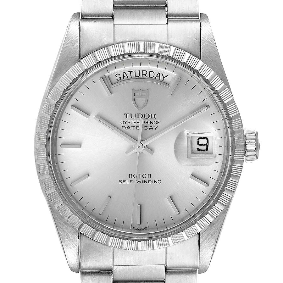 Tudor Prince Day Date Silver Dial Vintage Steel Mens Watch 94510 SwissWatchExpo
