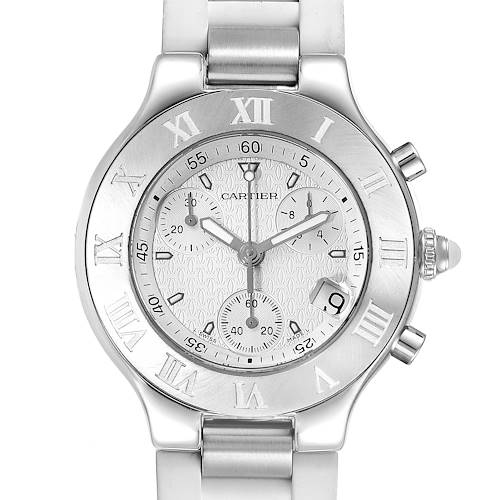 Photo of Cartier Must 21 Chronoscaph White Rubber Unisex Watch W10184U2