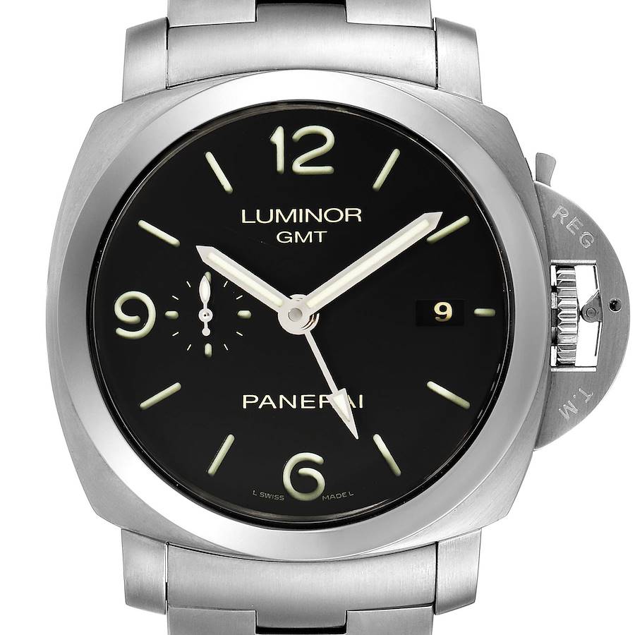 Panerai Luminor 1950 3 Days GMT 44mm Watch PAM00329 Box Papers SwissWatchExpo