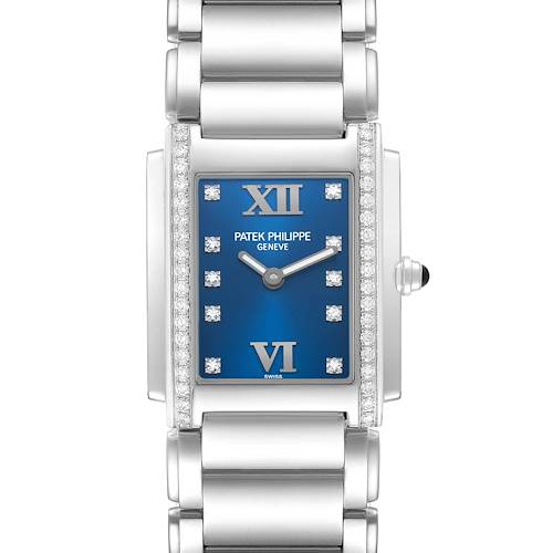 Photo of Patek Philippe Twenty-4 Steel Blue Dial Diamond Ladies Watch 4910 4910A