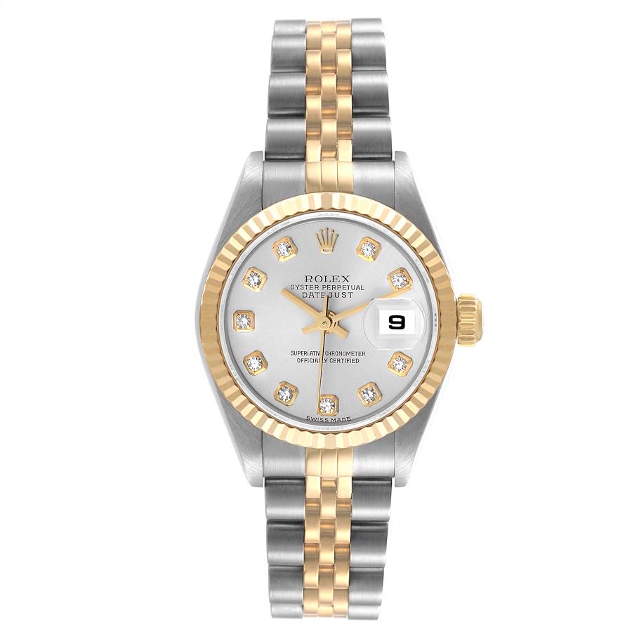 Rolex Datejust Steel Yellow Gold Silver Diamond Dial Ladies Watch 79173 SwissWatchExpo