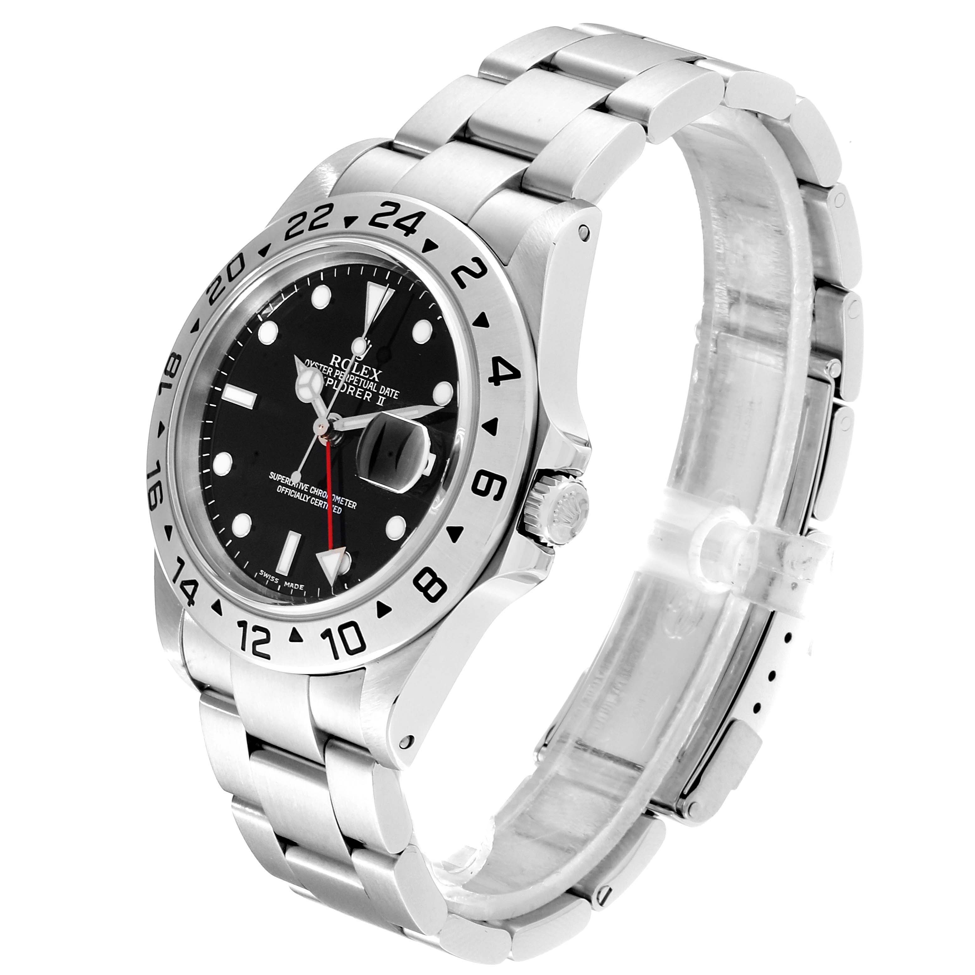 The image shows a side-angle view of a Rolex Explorer 16570  Men
s Stainless Steel Black Dial 16570  Men
s Stainless Steel Black Dial watch, highlighting the dial, bezel, crown, and bracelet.