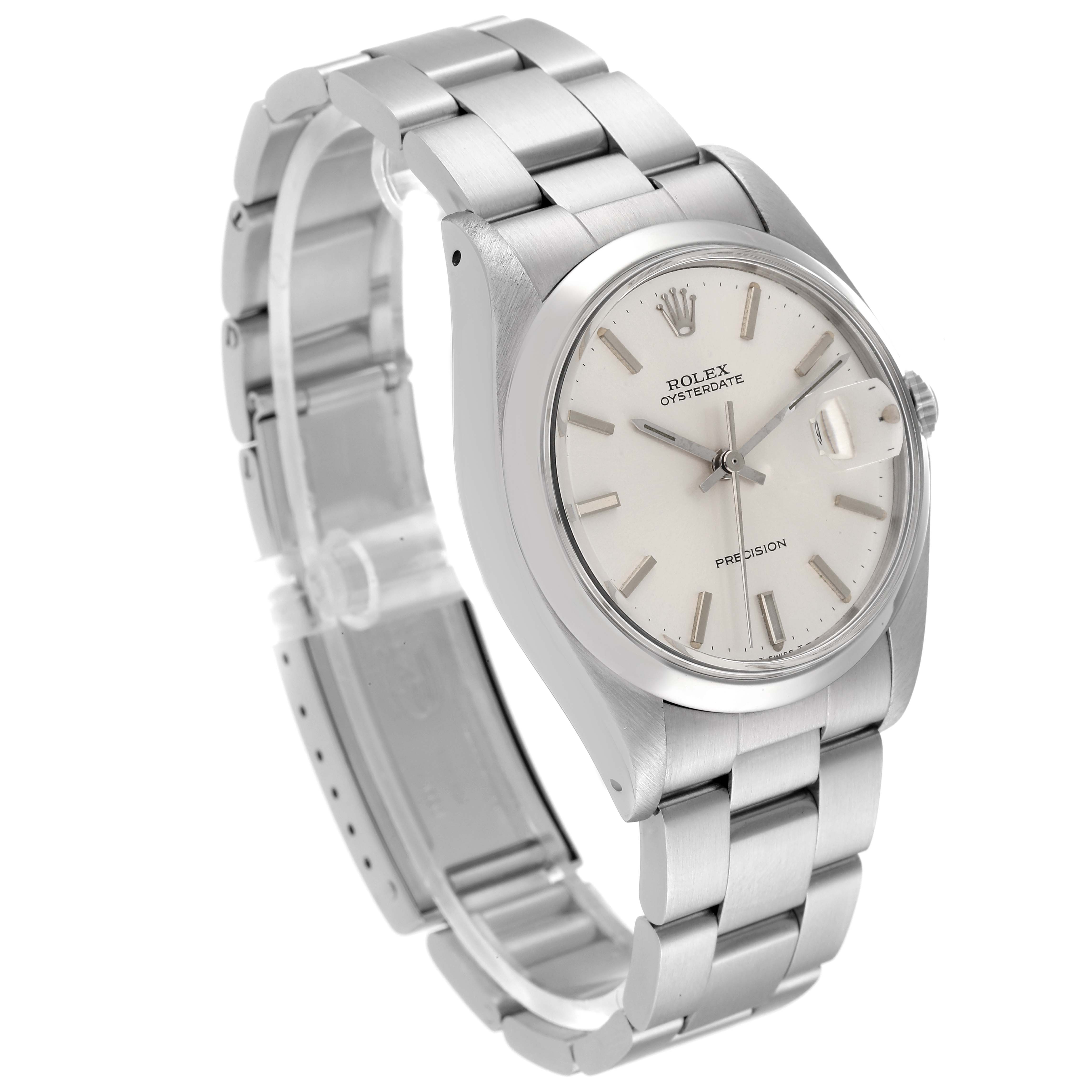 The image shows a Rolex Vintage Collection 6694 Men's Stainless Steel Silver Dial 6694 Men's Stainless Steel Silver Dial watch from a three-quarter angle, highlighting the dial, bracelet, and side profile.